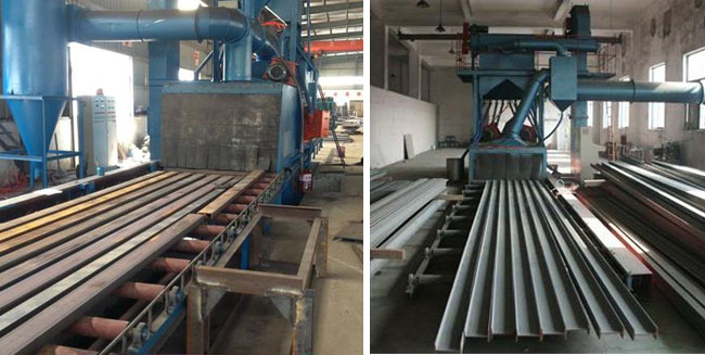 用于鋼結構和槽鋼表面除銹的拋丸機展示圖